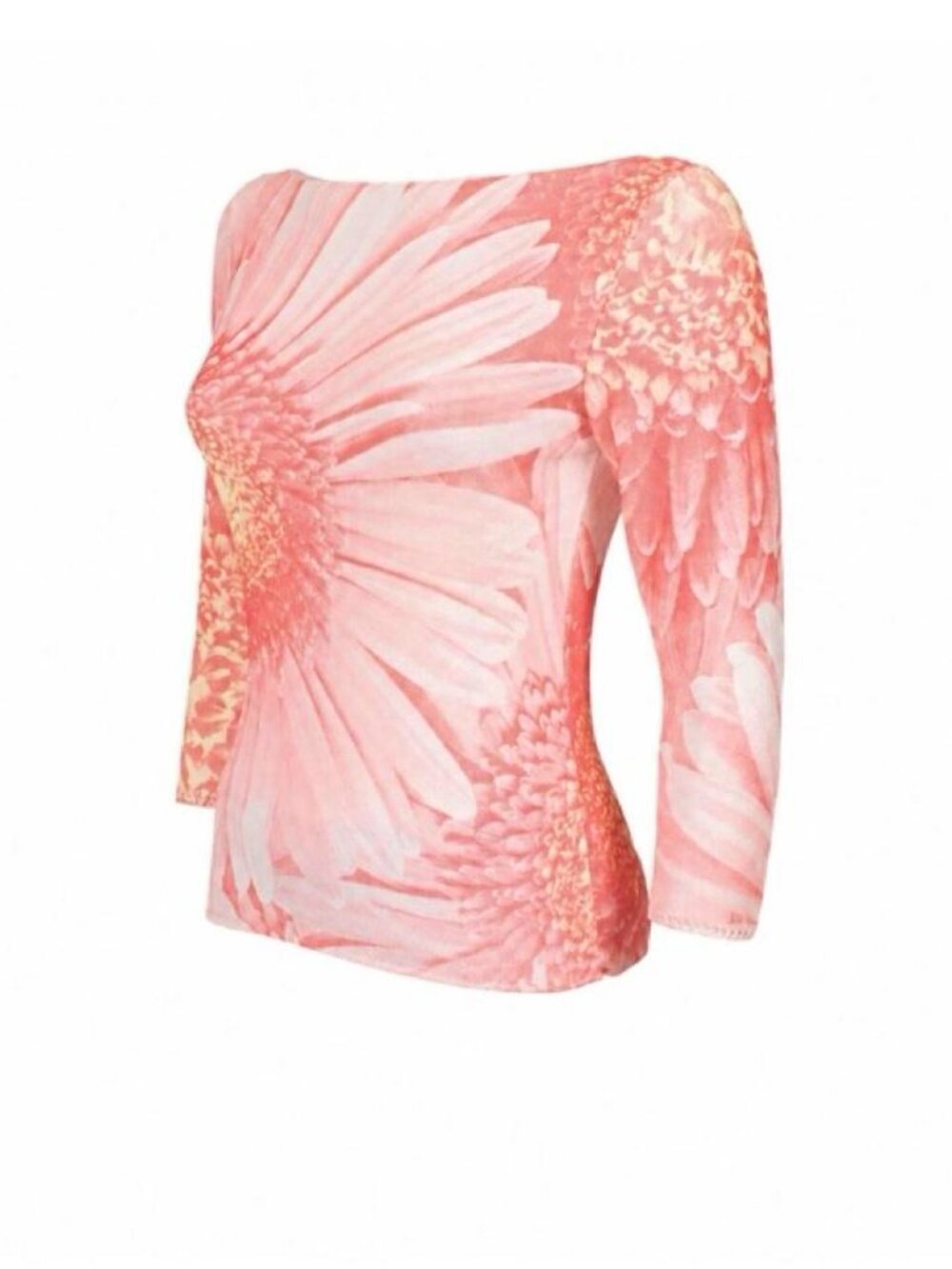 Rare Roberto Cavalli semi-sheer Women’s Pink Floral Print vintage long sleeve - Picture 3 of 4